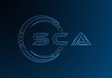 SCA düşük poli harfli logo vektör tasarımı. SCA düşük polyester logo tasarımı. Düşük polyester logo.