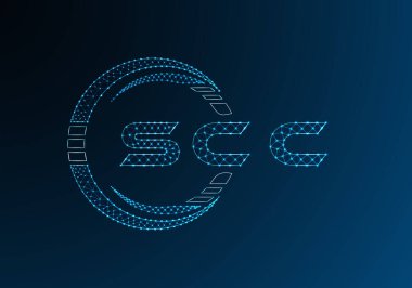 SCC düşük poli harfli logo vektör tasarımı. SCC düşük polyester logo tasarımı. Düşük polyester logo.