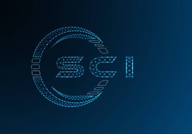 SCI düşük poli harfli logo vektör tasarımı. SCI düşük polyester logo tasarımı. Düşük polyester logo.