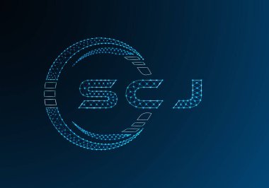 SCJ düşük poli harfli logo vektör tasarımı. SCJ düşük polyester logo tasarımı. Düşük polyester logo.