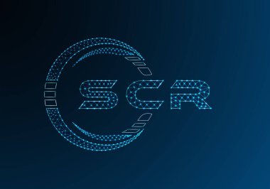 SCR düşük poli harfli logo vektör tasarımı. SCR düşük poli logo tasarımı. Düşük polyester logo.