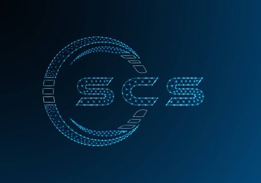 SCS düşük poli harfli logo vektör tasarımı. SCS düşük polyester logo tasarımı. Düşük polyester logo.