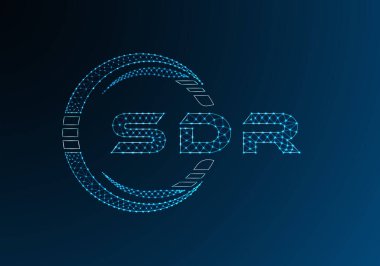SDR düşük poli harfli logo vektör tasarımı. SDR düşük poli logo tasarımı. Düşük polyester logo.