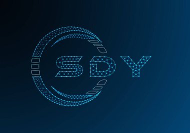 SDY düşük poli harfli logo vektör tasarımı. SDY düşük polyester logo tasarımı. Düşük polyester logo.
