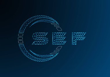 SEF düşük poli harfli logo vektör tasarımı. SEF düşük poli logo tasarımı. Düşük polyester logo.