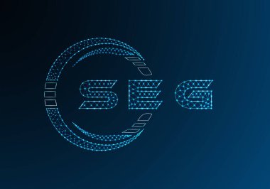 SEG düşük poli harfli logo vektör tasarımı. SEG düşük poli logo tasarımı. Düşük polyester logo.