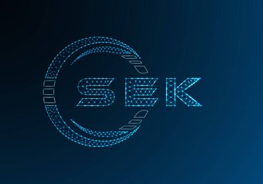 SEK düşük poli harfli logo vektör tasarımı. SEK düşük poli logo tasarımı. Düşük polyester logo.