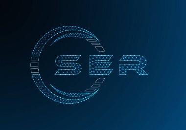 SER düşük poli harfli logo vektör tasarımı. SER düşük poli logo tasarımı. Düşük polyester logo.