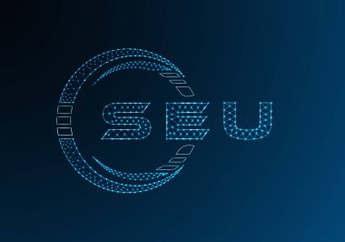 SEU düşük poli harfli logo vektör tasarımı. SEU düşük polyester logo tasarımı. Düşük polyester logo.