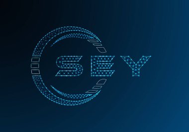 SEY düşük poli harfli logo vektör tasarımı. SEY düşük poli logo tasarımı. Düşük polyester logo.