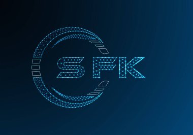SFK düşük poli harfli logo vektör tasarımı. SFK alt poli logo tasarımı. Düşük polyester logo.