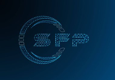 SFP düşük poli harfli logo vektör tasarımı. SFP düşük poli logo tasarımı. Düşük polyester logo.