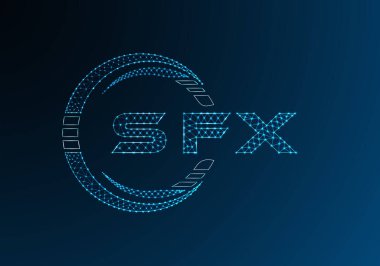 SFX düşük poli harfli logo vektör tasarımı. SFX düşük poli logo tasarımı. Düşük polyester logo.