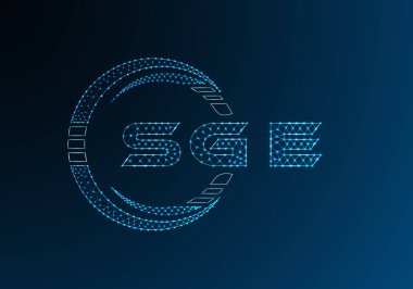 SGE düşük poli harfli logo vektör tasarımı. SGE düşük poli logo tasarımı. Düşük polyester logo.