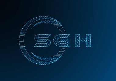 SGH düşük poli harfli logo vektör tasarımı. SGH düşük poli logo tasarımı. Düşük polyester logo.