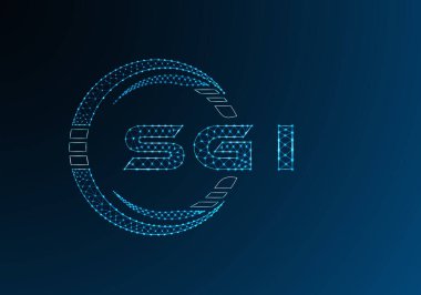 SGI düşük poli harfli logo vektör tasarımı. SGI düşük poli logo tasarımı. Düşük polyester logo.