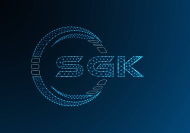 SGK düşük poli harfli logo vektör tasarımı. SGK düşük poli logo tasarımı. Düşük polyester logo.