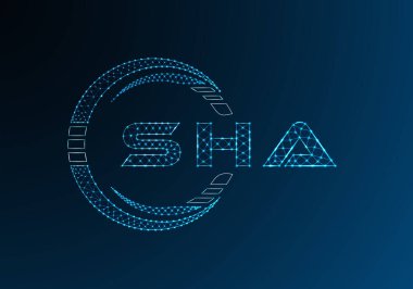 SHA düşük poli harfli logo vektör tasarımı. SHA düşük polyester logo tasarımı. Düşük polyester logo.