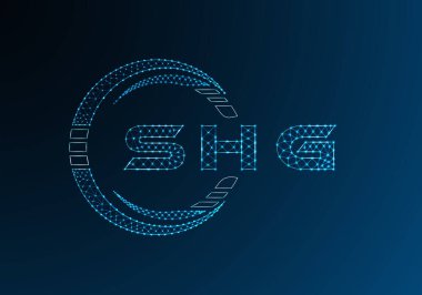 SHG düşük poli harfli logo vektör tasarımı. SHG düşük polyester logo tasarımı. Düşük polyester logo.