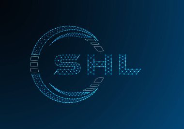 SHL düşük poli harfli logo vektör tasarımı. SHL düşük poli logo tasarımı. Düşük polyester logo.