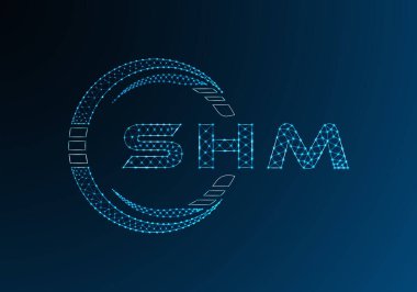 SHM düşük poli harfli logo vektör tasarımı. SHM düşük polyester logo tasarımı. Düşük polyester logo.