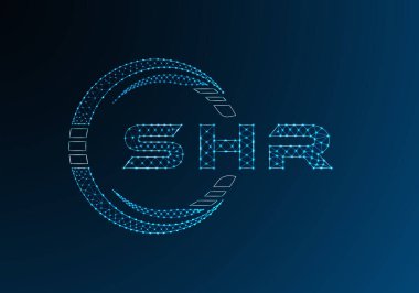SHR düşük poli harfli logo vektör tasarımı. SHR düşük polyester logo tasarımı. Düşük polyester logo.