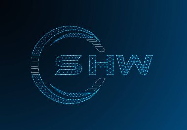 SHW düşük poli harfli logo vektör tasarımı. SHW düşük polyester logo tasarımı. Düşük polyester logo.