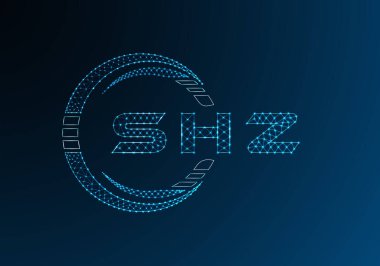 SHZ düşük poli harfli logo vektör tasarımı. SHZ düşük polyester logo tasarımı. Düşük polyester logo.