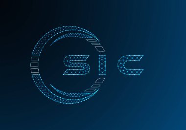 SIC düşük poli harfli logo vektör tasarımı. SIC alt poli logo tasarımı. Düşük polyester logo.