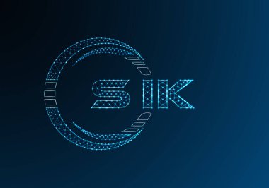 SIK düşük poli harfli logo vektör tasarımı. SIK alt poli logo tasarımı. Düşük polyester logo.