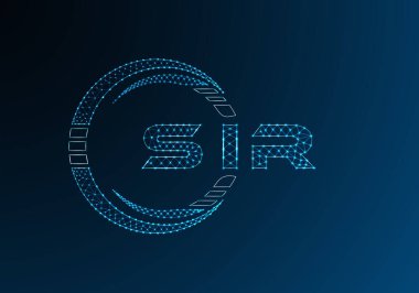 SIR düşük poli harfli logo vektör tasarımı. SIR alt poli logo tasarımı. Düşük polyester logo.