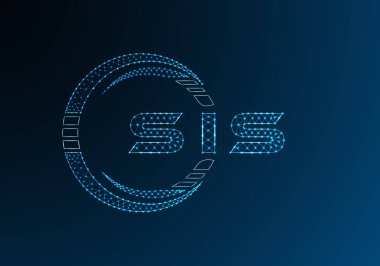 SIS düşük poli harfli logo vektör tasarımı. SIS düşük polyester logo tasarımı. Düşük polyester logo.