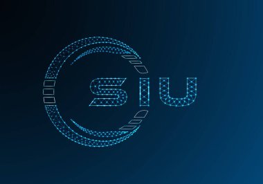 SIU düşük poli harfli logo vektör tasarımı. SIU alt poli logo tasarımı. Düşük polyester logo.