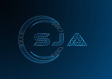 SJA düşük poli harfli logo vektör tasarımı. SJA düşük polyester logo tasarımı. Düşük polyester logo.