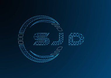 SJD düşük poli harfli logo vektör tasarımı. SJD düşük polyester logo tasarımı. Düşük polyester logo.