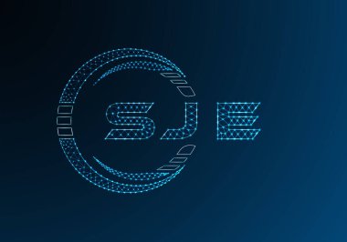 SJE düşük poli harfli logo vektör tasarımı. SJE düşük polyester logo tasarımı. Düşük polyester logo.