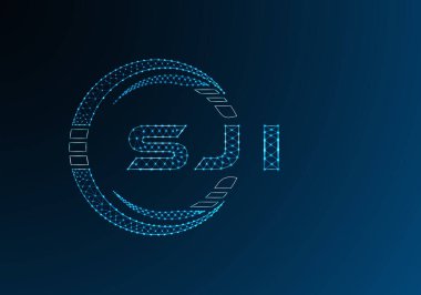 SJI düşük poli harfli logo vektör tasarımı. SJI düşük poli logo tasarımı. Düşük polyester logo.