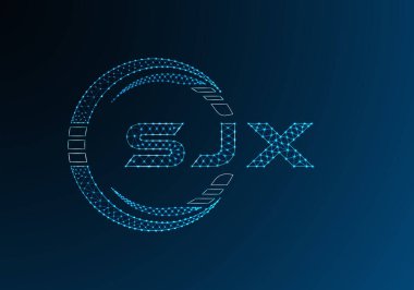 SJX düşük poli harfli logo vektör tasarımı. SJX düşük poli logo tasarımı. Düşük polyester logo.