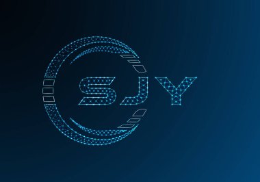 SJY düşük poli harfli logo vektör tasarımı. SJY düşük poli logo tasarımı. Düşük polyester logo.