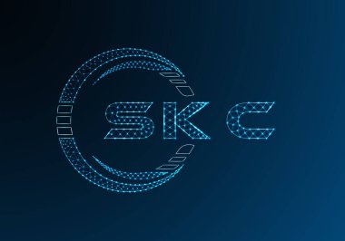 SKC düşük poli harfli logo vektör tasarımı. SKC düşük polyester logo tasarımı. Düşük polyester logo.