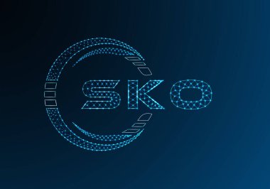 SKO düşük poli harfli logo vektör tasarımı. SKO düşük polyester logo tasarımı. Düşük polyester logo.