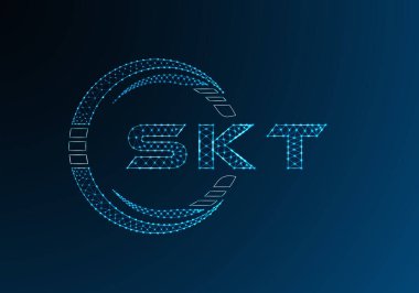 SKT düşük poli harfli logo vektör tasarımı. SKT düşük polyester logo tasarımı. Düşük polyester logo.