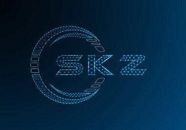 SKZ düşük poli harfli logo vektör tasarımı. SKZ alt poli logo tasarımı. Düşük polyester logo.