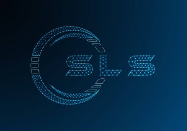 SLS düşük poli harfli logo vektör tasarımı. SLS düşük poli logo tasarımı. Düşük polyester logo.