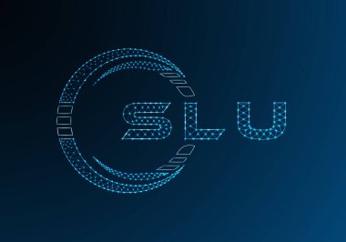 SLU düşük poli harfli logo vektör tasarımı. SLU düşük polyester logo tasarımı. Düşük polyester logo.