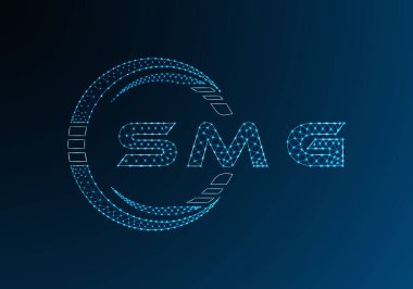 SMG düşük poli harfli logo vektör tasarımı. SMG düşük polyester logo tasarımı. Düşük polyester logo.
