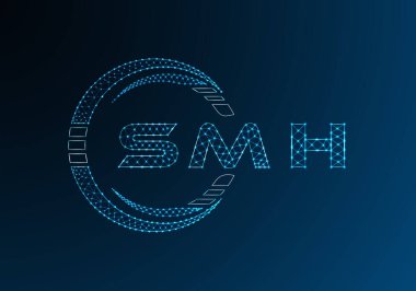 SMH düşük poli harfli logo vektör tasarımı. SMH düşük polyester logo tasarımı. Düşük polyester logo.