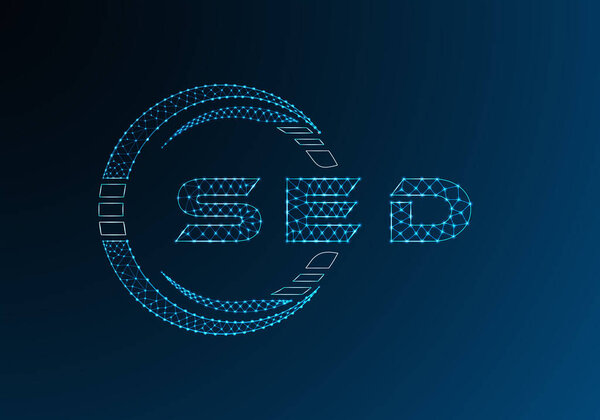 SED low poly letter logo vector design. SED lower poly logo design. Low poly logo.