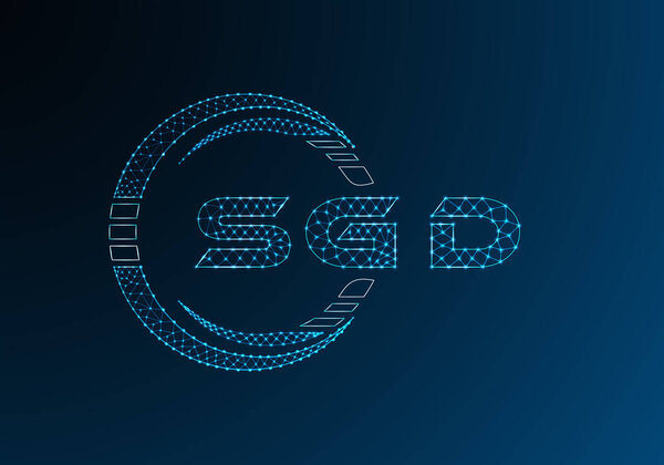 SGD low poly letter logo vector design. SGD lower poly logo design. Low poly logo.