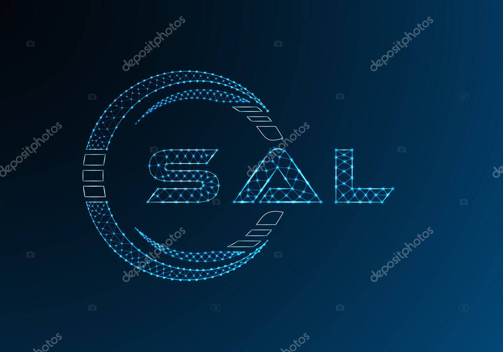 SAL low poly letter logo vector design. SAL lower poly logo design. Low poly logo.
